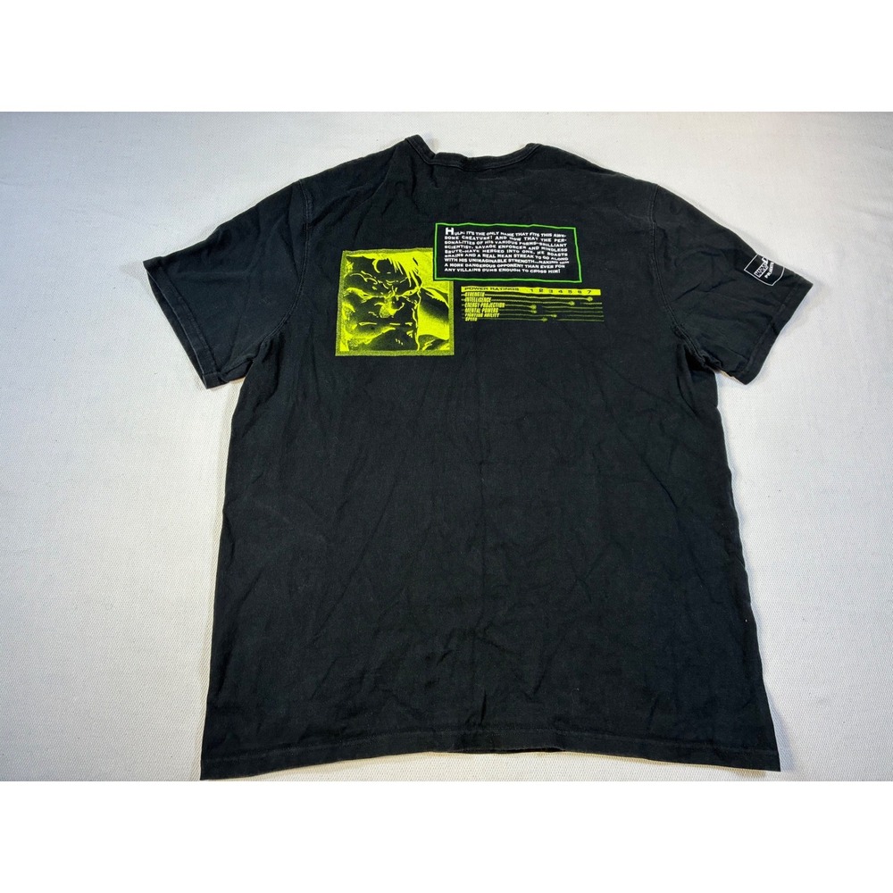 Champion Marvel Avengers Hulk Graphic T-Shirt Mens Black Neon Green Power - Picture 1 of 9